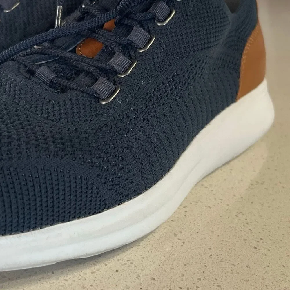 Johnston & Murphy Amherst Knit U-Throat Sneakers Mens 9 Navy